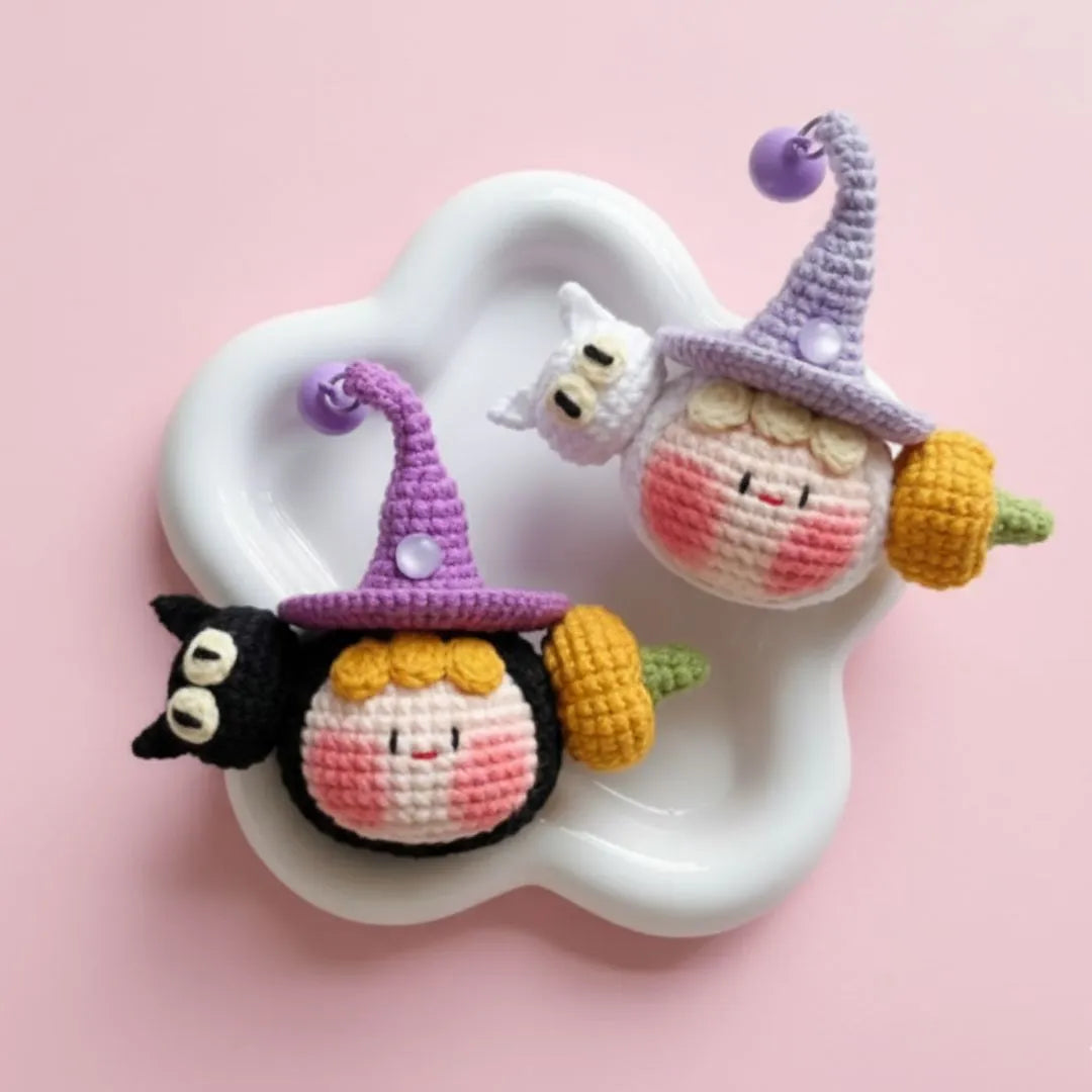 mini witch & cat crochet pattern