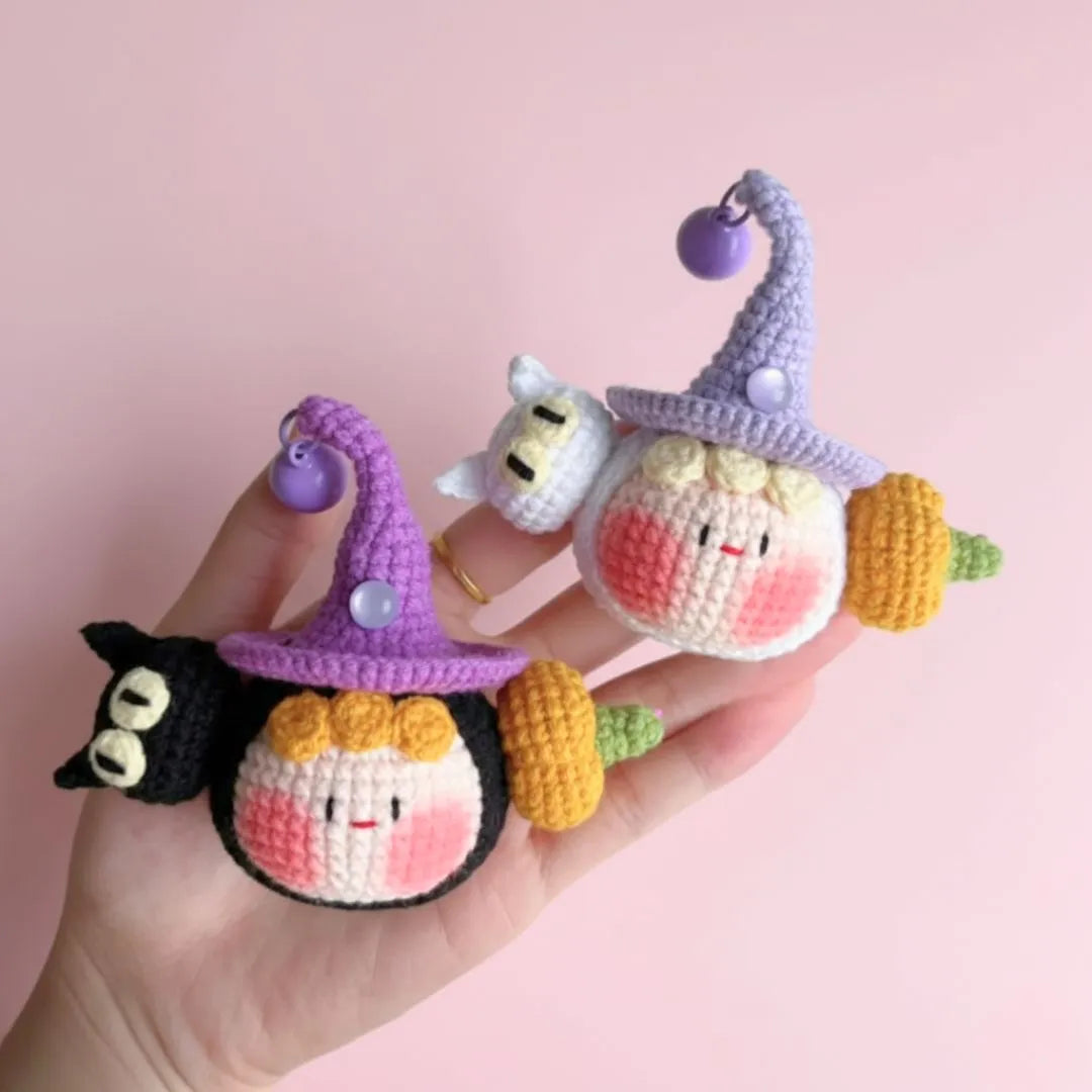 mini witch & cat crochet pattern