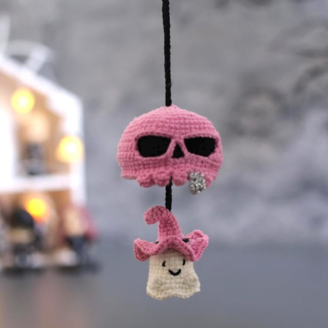 3in1 spooky ghost car hanger crochet pattern