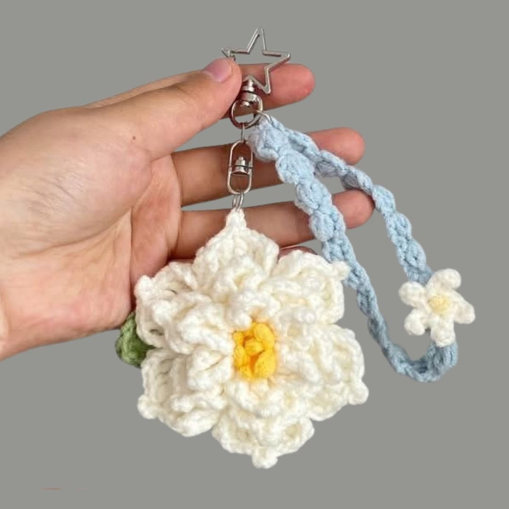 flower keychain crochet pattern