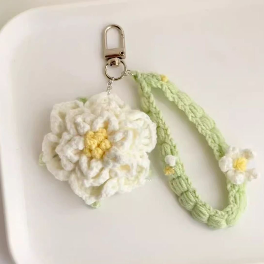 flower keychain crochet pattern