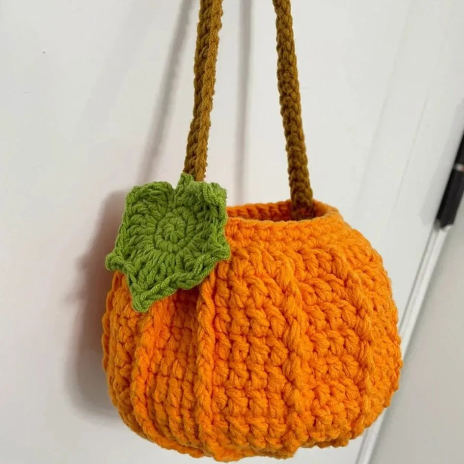 orange autumn pumpkin bag crochet pattern