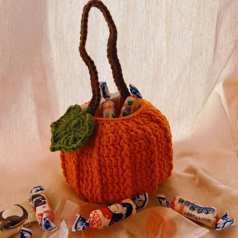 orange autumn pumpkin bag crochet pattern